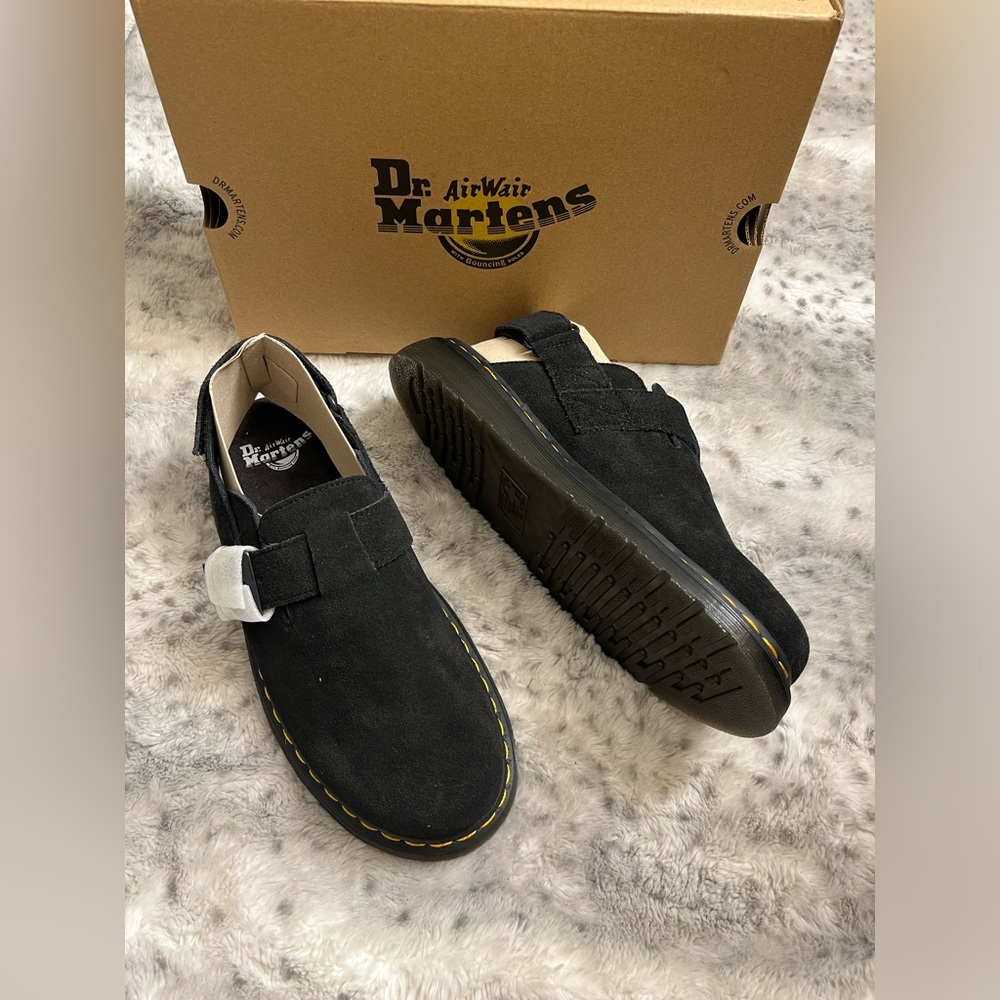Dr. Martens JORGE II Black SUEDE SLINGBACK MULES MSRP$170 Wellmade & Versatile - Picture 9 of 16